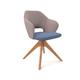 Jude single seater lounge chair with pyramid oak legs - forecast grey back with range blue seat