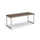 Otto benching solution dining table 1800mm wide - silver frame, barcelona walnut top