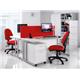 Vantage 100 2 lever PCB operators chair with fixed arms - red