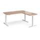 Elev8 Touch sit-stand desk 1600mm x 800mm with 800mm return desk - white frame, beech top