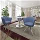 Trumpet base circular boardroom table 1200mm - silver base, oak top