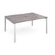 Adapt sliding top back to back desks 1600mm x 1200mm - white frame, grey oak top