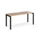 Adapt single desk 1600mm x 600mm - black frame, beech top