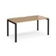 Adapt single desk 1600mm x 800mm - black frame, oak top