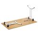 Rectangular folding leg table with white legs and curved foot rails 1800mm x 800mm - grey oak