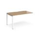 Adapt add on unit single 1400mm x 800mm - white frame, oak top