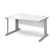 Vivo left hand wave desk 1400mm - silver frame, white top