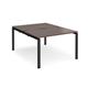 Adapt back to back desks 1200mm x 1600mm - black frame, walnut top
