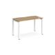 Adapt single desk 1200mm x 600mm - white frame, oak top