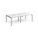 Adapt double back to back desks 2400mm x 1200mm - silver frame, white top with oak edging