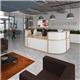 Denver large curved complete reception unit - beech with white panels