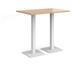 Brescia rectangular poseur table with flat square white bases 1200mm x 800mm - beech