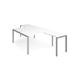 Adapt back to back desks 1400mm x 1600mm with 800mm return desks - silver frame, white top