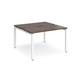 Adapt back to back desks 1200mm x 1200mm - white frame, walnut top