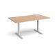 Elev8 Touch boardroom table 1800mm x 1000mm - silver frame, beech top