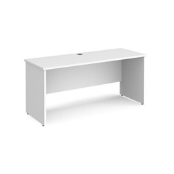 Maestro 25 straight desk 1600mm x 600mm - white top with panel end leg