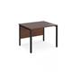 Maestro 25 straight desk 800mm x 800mm - black bench leg frame, walnut top
