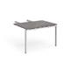 Adapt add on unit double return desk 800mm x 1200mm - white frame, grey oak top
