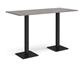 Brescia rectangular poseur table with flat square black bases 1800mm x 800mm - grey oak