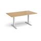 Elev8 Touch boardroom table 1800mm x 1000mm - silver frame, oak top