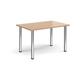 Rectangular chrome radial leg meeting table 1200mm x 800mm - beech