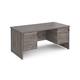 Maestro 25 straight desk 1600mm x 800mm with two x 3 drawer pedestals - grey oak top with panel end leg