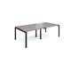 Adapt sliding top double back to back desks 2400mm x 1200mm - black frame, grey oak top