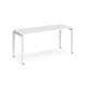 Adapt single desk 1600mm x 600mm - white frame, white top