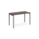 Adapt single desk 1200mm x 600mm - silver frame, walnut top