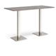 Brescia rectangular poseur table with flat square brushed steel bases 1800mm x 800mm - grey oak