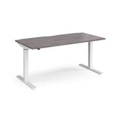 Elev8 Mono straight sit-stand desk 1600mm x 800mm - white frame, grey oak top