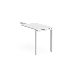 Adapt add on unit single return desk 800mm x 600mm - white frame, white top