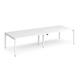 Adapt double back to back desks 2800mm x 1200mm - white frame, white top