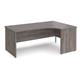 Maestro 25 right hand ergonomic desk 1800mm wide - grey oak top with panel end leg