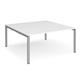 Adapt square boardroom table 1600mm x 1600mm - silver frame, white top