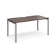 Adapt single desk 1600mm x 800mm - silver frame, walnut top