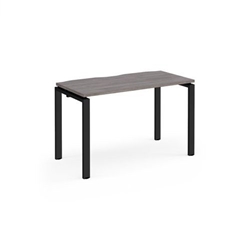 Adapt single desk 1200mm x 600mm - black frame, grey oak top