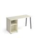 Sparta straight desk 1400mm x 600mm with A-frame leg and support pedestal - charcoal frame, white top