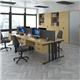 Maestro 25 straight desk 1600mm x 600mm - black cable managed leg frame, walnut top