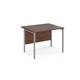 Maestro 25 straight desk 1000mm x 800mm - silver H-frame leg, walnut top