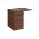 Desk high 3 drawer pedestal 600mm deep with 800mm flyover top - walnut