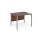 Maestro 25 straight desk 800mm x 800mm - silver bench leg frame, walnut top