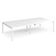 Adapt double back to back desks 3200mm x 1600mm - white frame, white top