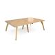 Fuze double back to back desks 2400mm x 1600mm with oak legs - white underframe, oak top