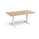 Elev8 Touch boardroom table 1800mm x 1000mm - white frame, beech top