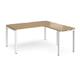 Adapt desk 1600mm x 800mm with 800mm return desk - white frame, oak top