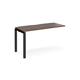 Adapt add on unit single 1400mm x 600mm - black frame, walnut top