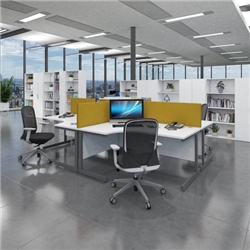 Contract 25 right hand ergonomic desk with 3 drawer pedestal and graphite cantilever leg 1800mm - white top