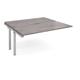 Adapt add on unit single 1600mm x 1600mm - silver frame, grey oak top