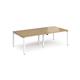 Adapt double back to back desks 2400mm x 1200mm - white frame, oak top